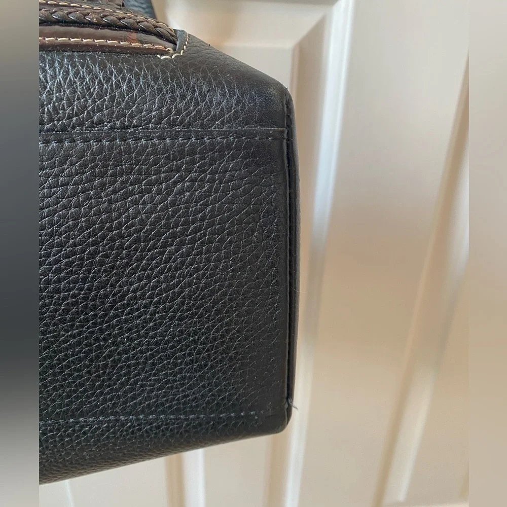 Brighton Croc and Pebbled Leather Satchel Style Handbag